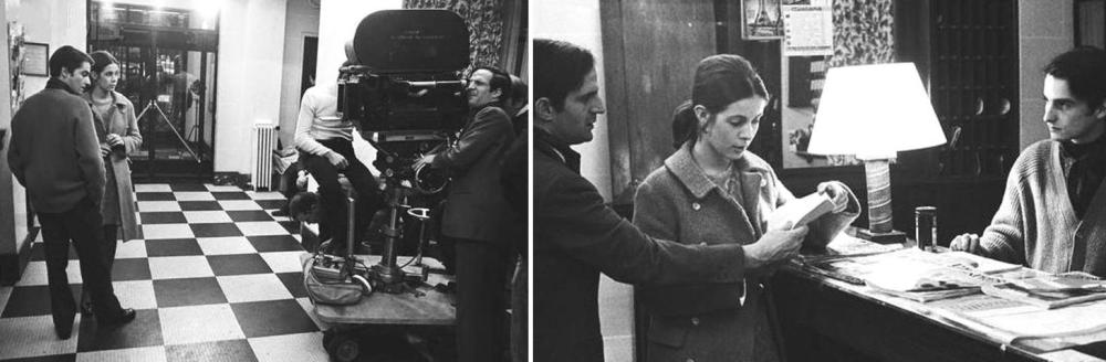 Claude Jade an ihrem ersten Drehtag mit François Truffaut und Jean-Pierre Léaud