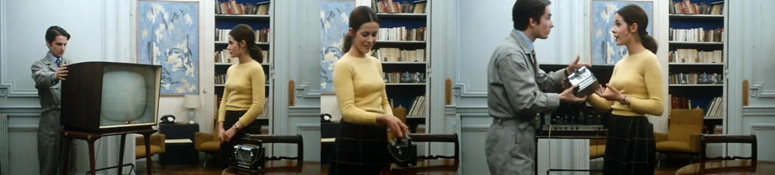 Jean-Pierre Léaud: "Ça a déjà été enlevé ce truc-là?" - Claude Jade: "Oh Oh!.. c'est rigolo ! On croirait un truc de taxi."