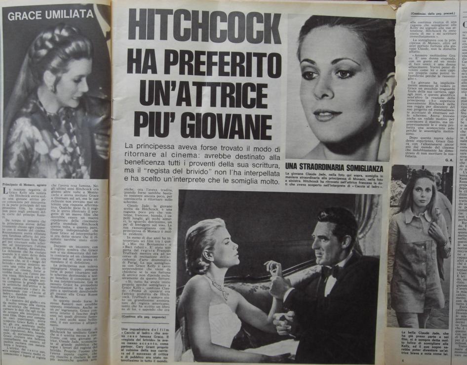 Ein Schundblatt erklärt Claude Jade als Grund für Grace Kellys Rücktritt vom Filmgeschäft. Auf anderen bunten Seiten zoffen sich Jackie Onassis und Maria Callas.