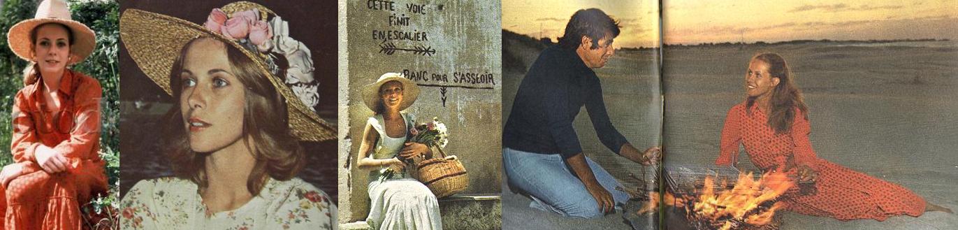 Mit Hüten reist Claude Jade um die Welt. Oben ohne: für den Sonnenuntergang am Strand ist sie mit Bernard Coste an ihrer Seite behütet genug.