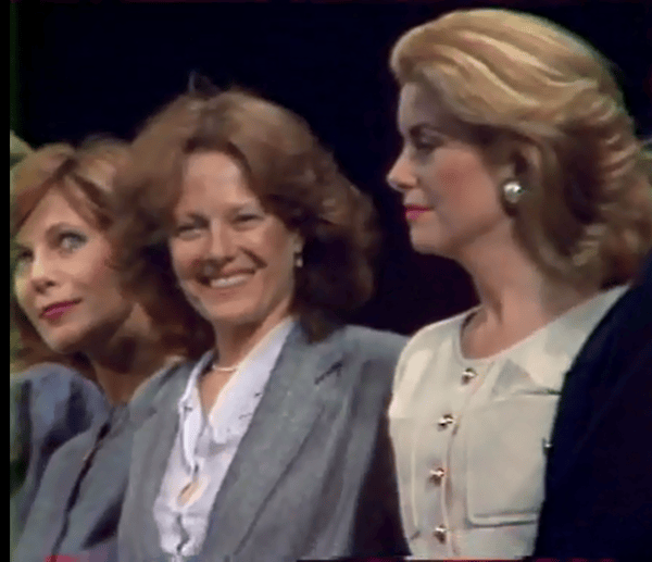 Claude Jade, Delphine Seyrig und Catherine Deneuve in Cannes 1985