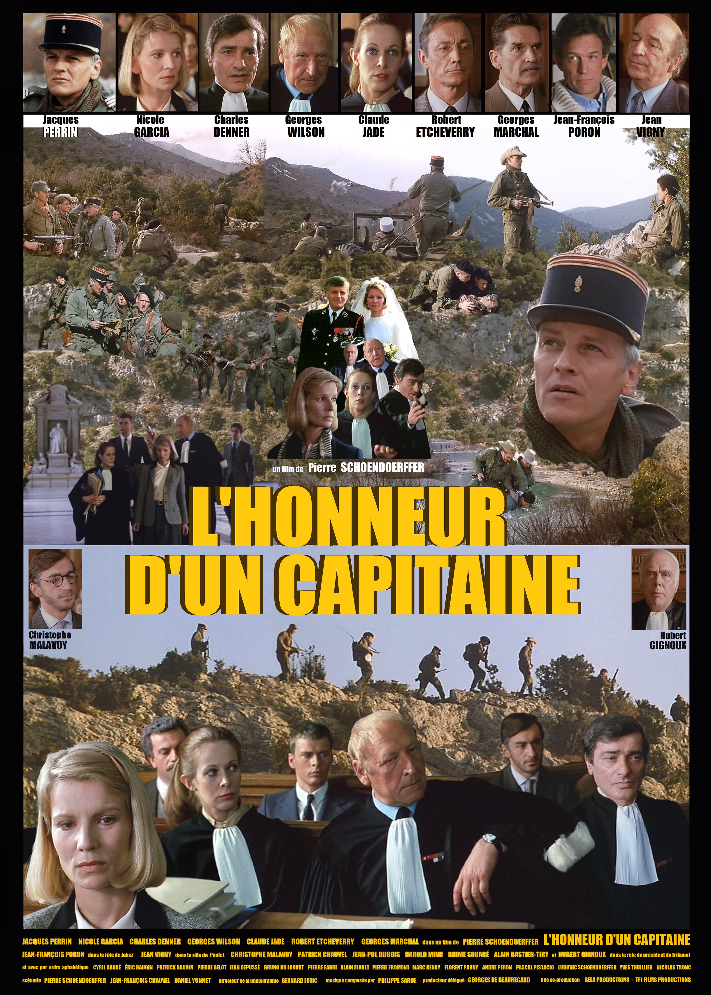 L'honneur d'un capitaine, film 1982, Pierre Schoendoerffer, Jacques Perrin, Nicole Garcia, Charles Denner, Georges Wildon, Claude Jade, Robert Etcheverry, Georges Marchal, Jean-Francois Poron, Christophe Malavoy, Patrick Chauvel, Hubert Gignoux, Jean Vigny, Guerre, Algerie, film de procés,