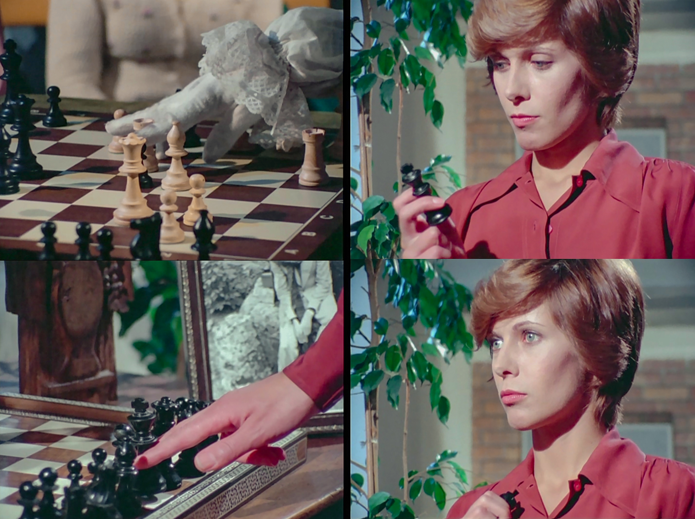 Der Automat des Comte des Saint-Germain hält die Figuren wie Robert zwischen Zeige- und Mittelfinger. Penny (Claude Jade) kommt ein Verdacht.